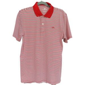 Southern Tide Mens Red White Striped Performance Polo Shirt Size Small S